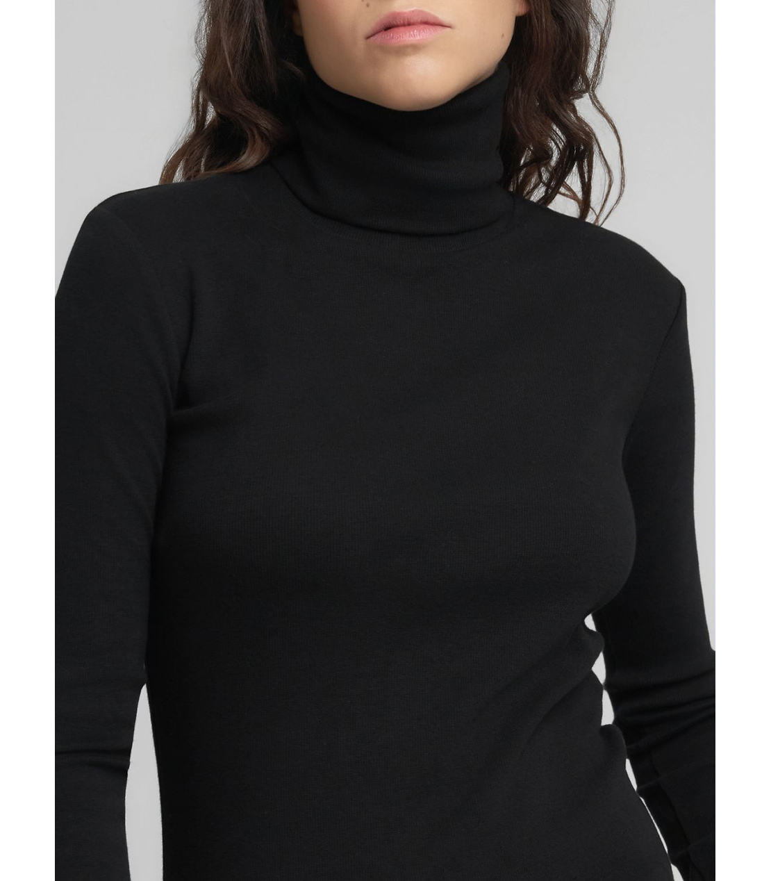 スリムフィット・ハイネックロングTシャツ 詳細画像 ブラック 7